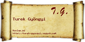 Turek Gyöngyi névjegykártya